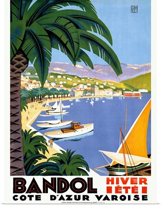 Bandol Hiver Ete, Vintage Poster, by Roger Broders