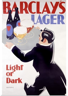 Barclays Lager: Light or Dark, Vintage Poster, by Tom Purvis