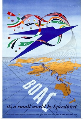 BOAC, British Airline, Vintage Poster