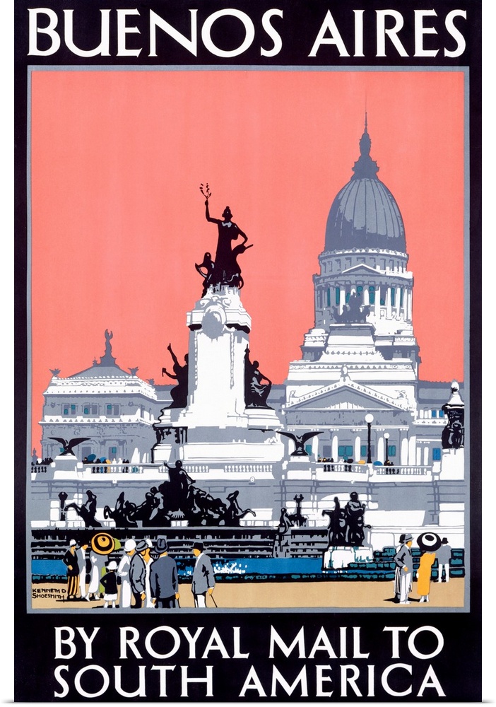 Buenos Aires, Royal Mail Line, Vintage Poster