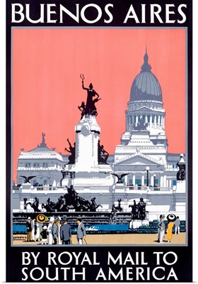 Buenos Aires, Royal Mail Line, Vintage Poster