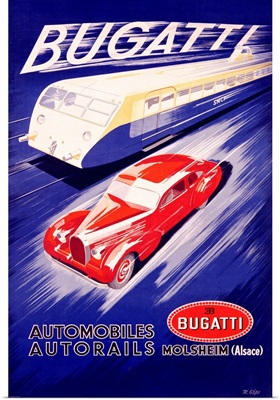 Bugatti Automobiles, Vintage Poster, by R. Geri