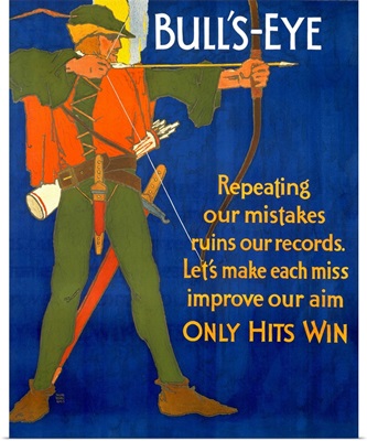 Bulls Eye, Motivational, Vintage Poster