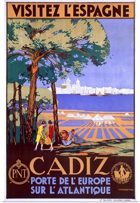 Cadiz, Spain, Porte de lEurope, Vintage Poster