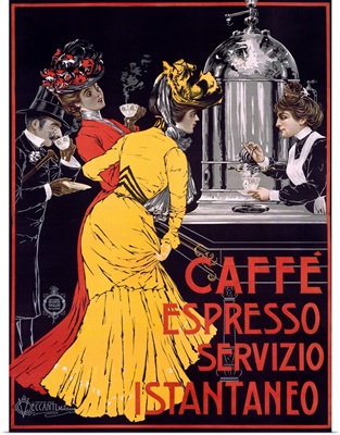 Caffe Espresso, Servizio, Instantaneo, Vintage Poster