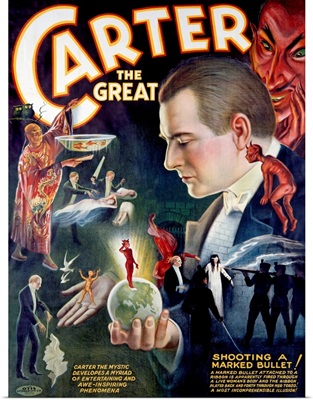 Carter the Great, Shooting a Marked Bullet , Vintage Poster
