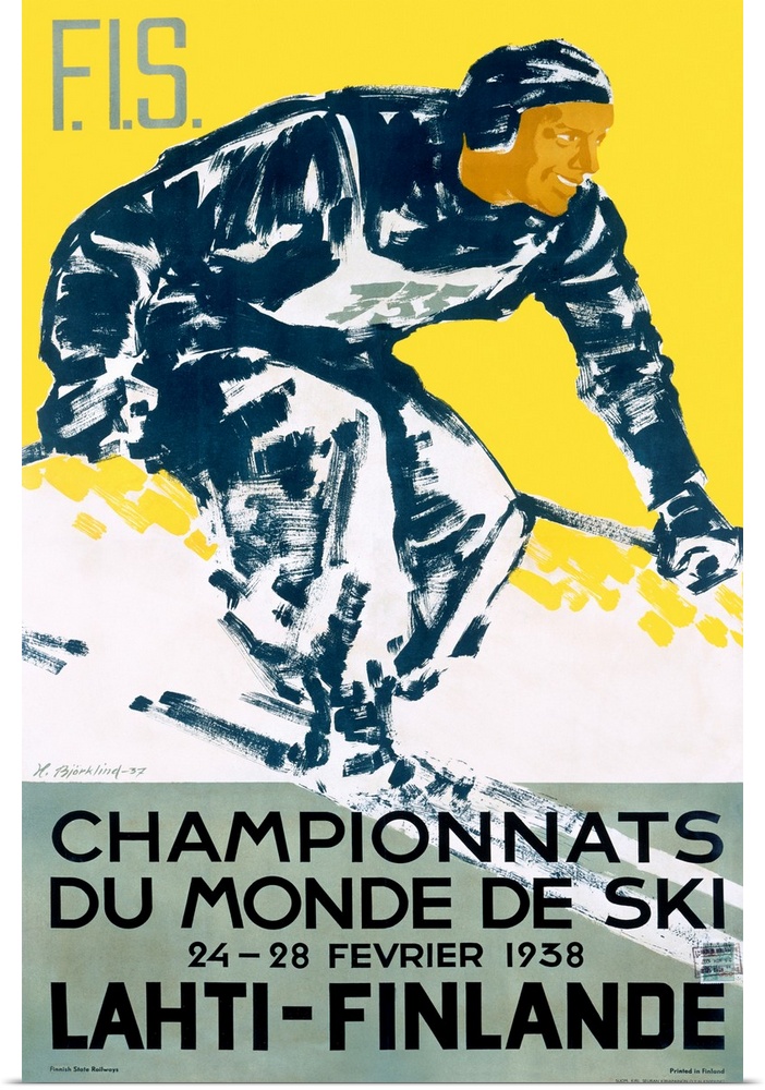 Champions, Du Monde de Ski, Vintage Poster