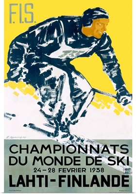 Champions, Du Monde de Ski, Vintage Poster