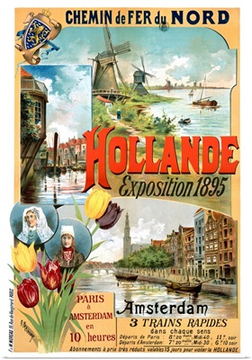 Chemin de Fer du Nords, Hollande, Vintage Poster, by Gustave Fraipont
