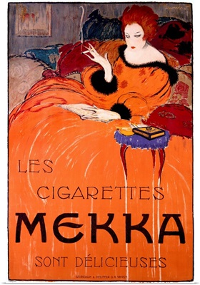 Cigarettes Mekka, Vintage Poster, by Charles Loupot