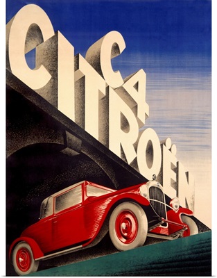 Citroen, C4 Automobile, Vintage Poster