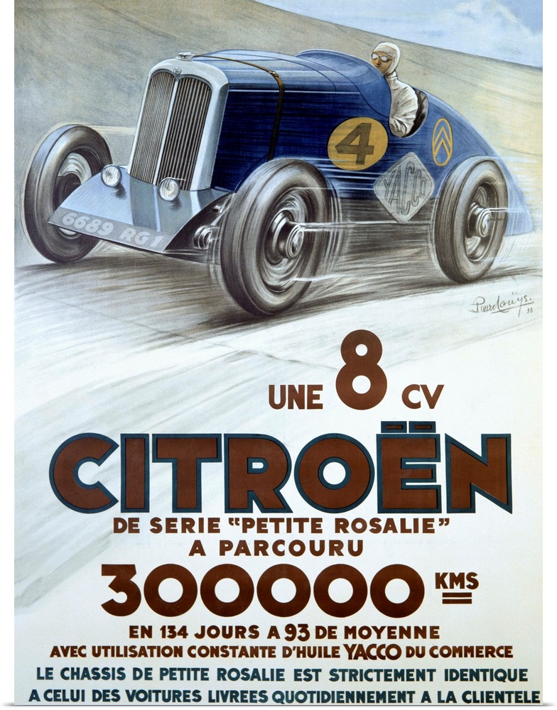 Citroen, Une 8 CV, Vintage Poster, by Louys