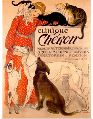 Clinique, Cheron, Veterinaire, Theophile Alexandre Steinlen, Vintage Poster