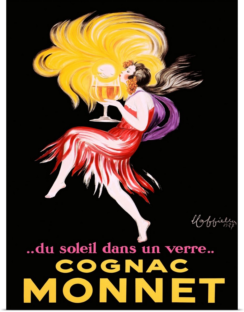Cognac Monnet Vintage Advertising Poster