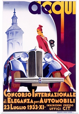 Concorso di Eleganza per Automobili, Vintage Poster, by F. Romoli