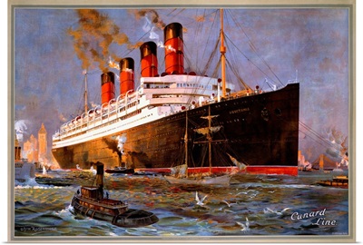 Cunard Oceanline Aquitania, New York