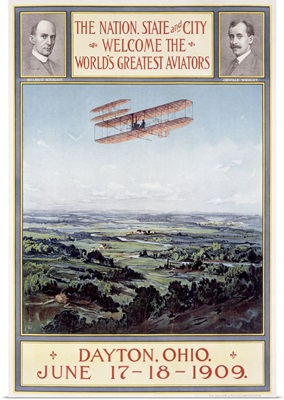 Dayton Ohio, Birthplace of the Wright Brothers, Vintage Poster