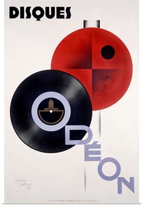 Disques, Odeon, Vintage Poster, by Jean Carlu