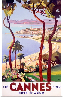 Ete Cannes Hiver, Travel Ad, Vintage Poster, by Peri
