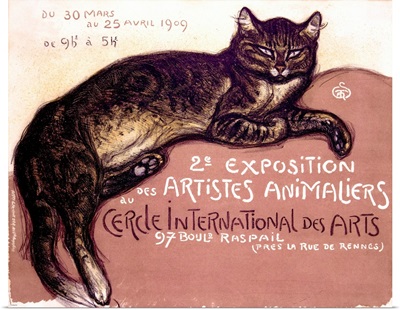 Exposition, Artistes Animaliers, Vintage Poster, by Theophile Alexandre Steinlen