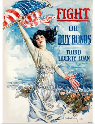 Fight or Buy Bonds, WWI, Vintage Poster, by Howard Chandler Christey
