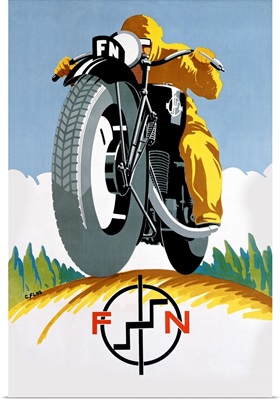 FN, Motorcycle, 1925, Vintage Poster