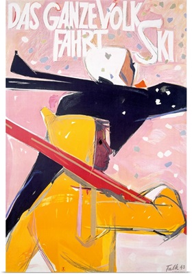 Ganzevolk Fahrt Ski, Resort, Vintage Poster