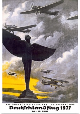 German, airplanes, 1937, Vintage Poster
