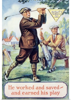 Golf, Motivational , Vintage Poster