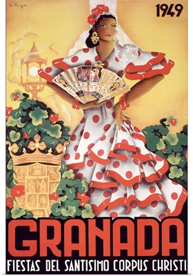 Granada Fiestas Del Santisimo, Vintage Poster, by Puya