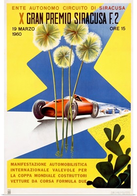 Grand Prix, Italy, 1960, Vintage Poster