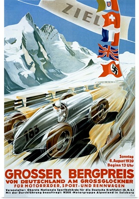 Grosser Bergpreis von Deutschland, Vintage Poster, by Klokien
