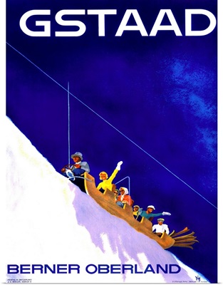 Gstaad, Berner Oberland, Vintage Poster, by Alex W. Diggelmann