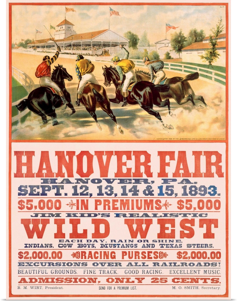 Hanover Fair Horse Race, Wild West, Vintage Poster