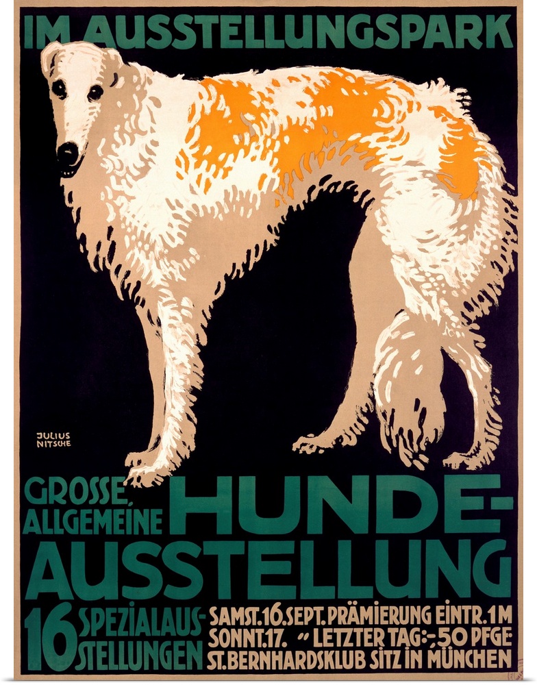 Hunde Ausstellung, Vintage Poster, by Julius Edmond Robert Nitsche