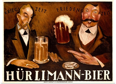 Hurlimann Bier, Vintage Poster