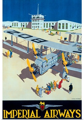 Imperial Airways, Vintage Poster, by Harold McCready