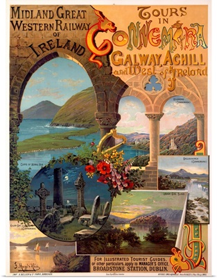 Ireland, Tours with Connemira Railway, Vintage Poster, by Hugo DAlesi