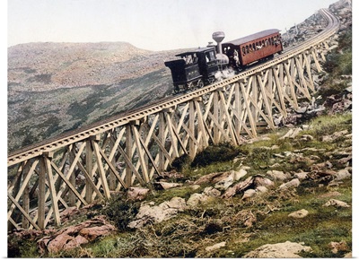 Jacobs Ladder Mt. Washington Railway White Mountains New Hampshire Vintage Photograph