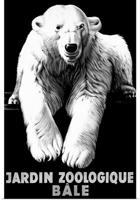 Jardin Zoologique, Bale, Polar Bear, Vintage Poster
