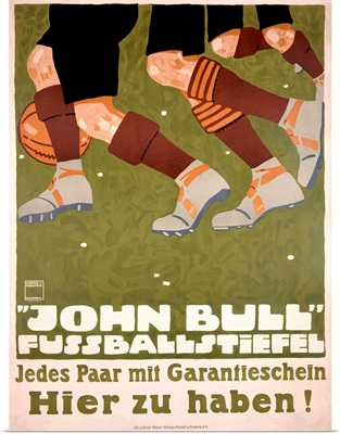 John Bull Fussballstiefel, Vintage Poster