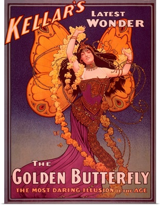 Kellars Latest Wonder, The Golden Butterfly, Vintage Poster