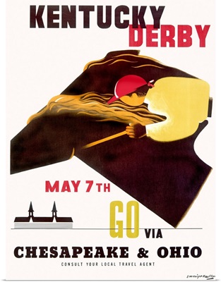 Kentucky Derby Horse Racing, Vintage Poster