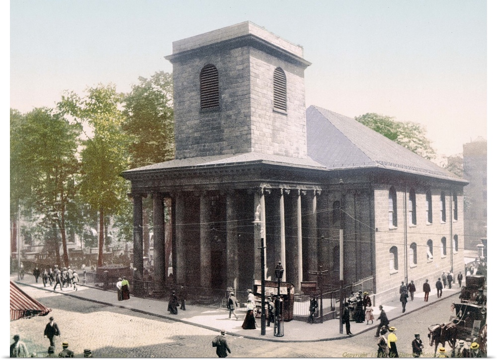 Kings Chapel Boston Massachusetts Vintage Photograph