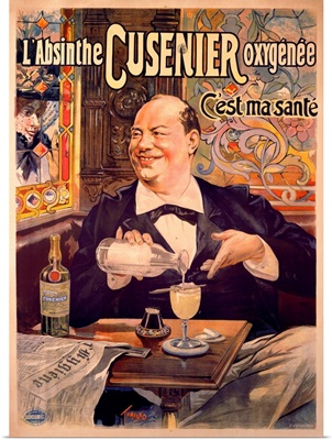 L absinthe Oxygenee Cusenier, Vintage Poster, by Francisco Tamagno
