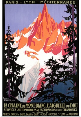 La Chaine De Mont Blanc, Vintage Poster, by Roger Broders