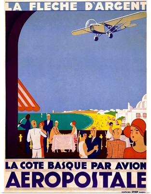 La Fleche d'Argent, Aeropostale, Vintage Poster
