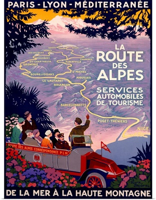 La Route des Alpes, Vintage Poster, by Roger Broders