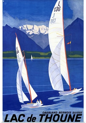 Lac de Thoune, Vintage Poster, by Otto Baumberger