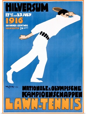 Lawn Tennis, Vintage Poster, by Jan Willem Sluiter